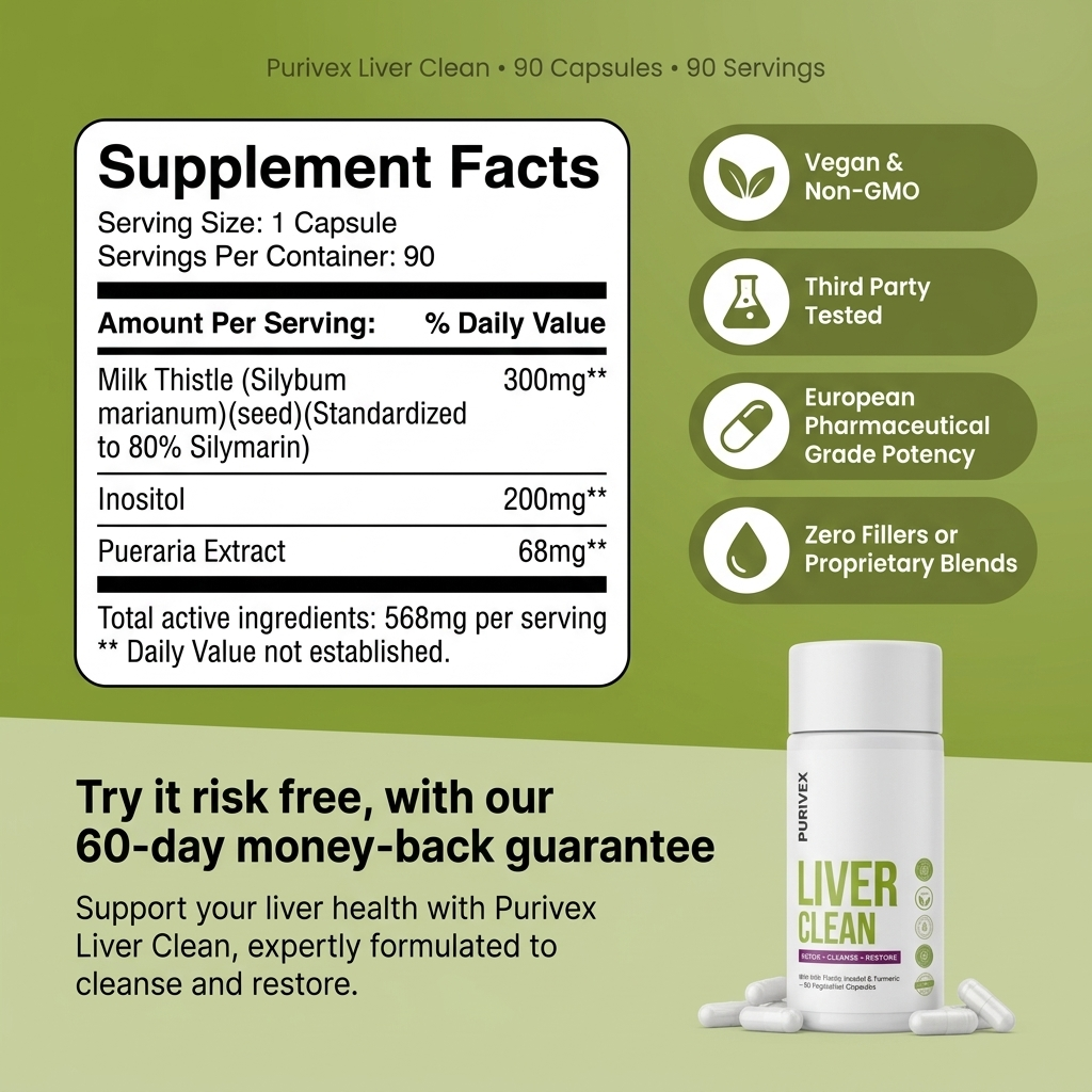 Liver Clean - European Pharmaceutical Grade Liver Protection & Recovery by Purivex™